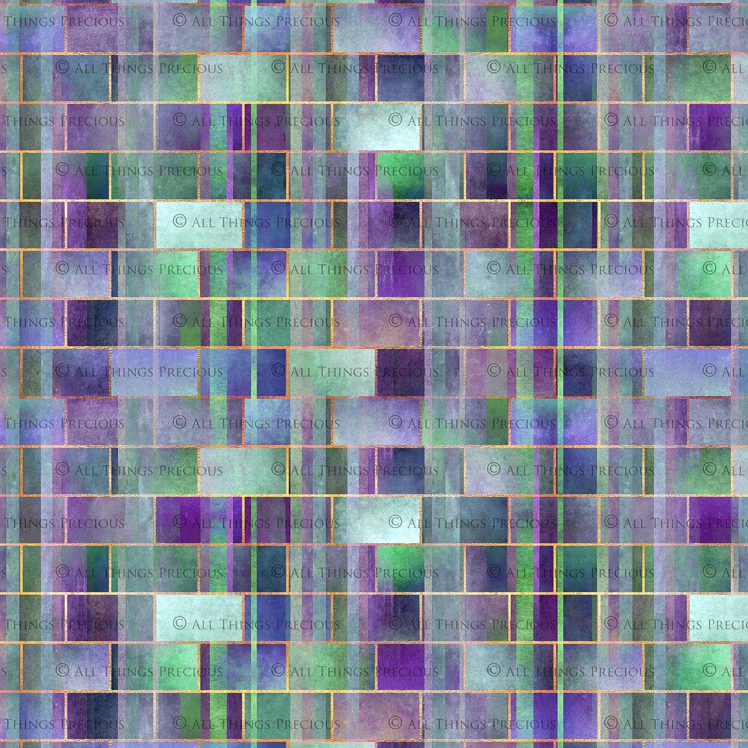 TEXTURED PATTERN - Gold, Green & Mauve - Digital Papers