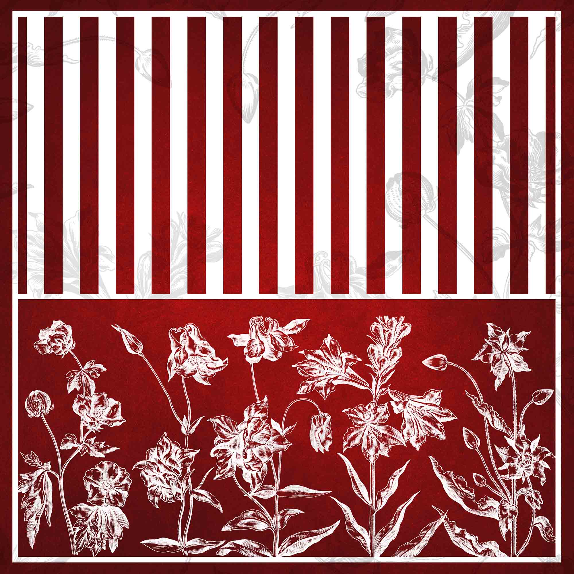 COCHIN FLORAL - RED - Digital Papers