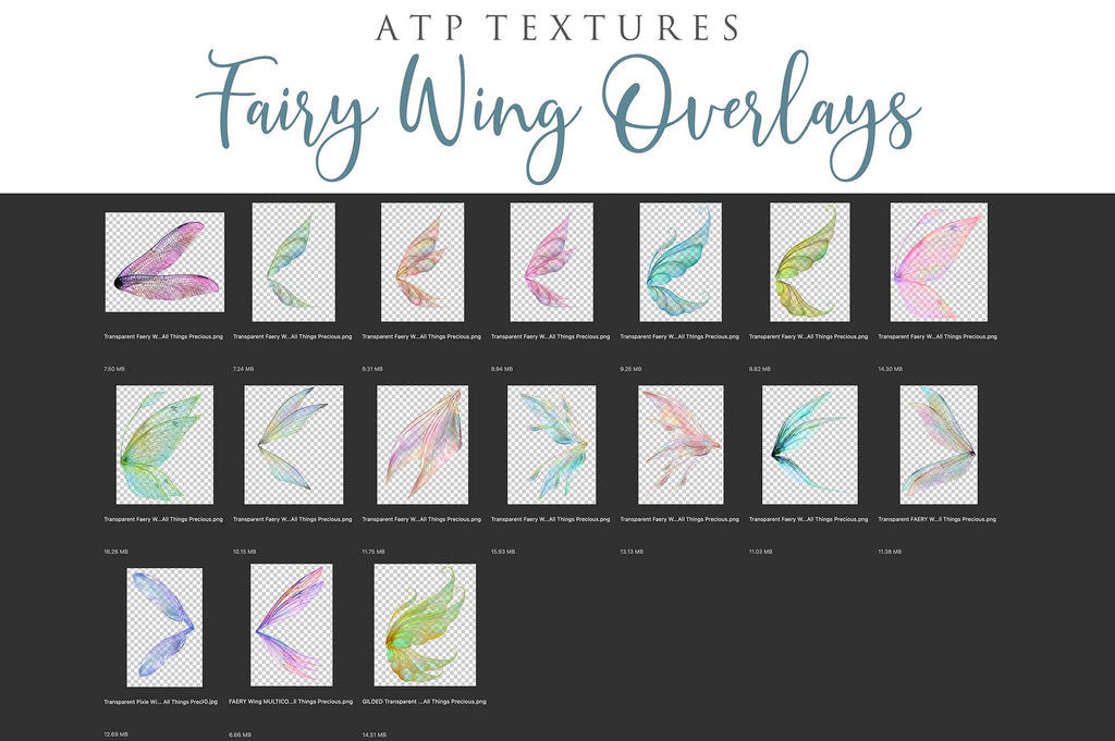 Fairy Wings Overlays For Photography, Photoshop, Digital art and Creatives. Transparent, high resolution wings for photographers. These are gorgeous PNG overlays for fantasy digital art and Child portraiture. colour, White fairy wings. Photo Overlays. Digital download. Graphic effects. ATP Textures