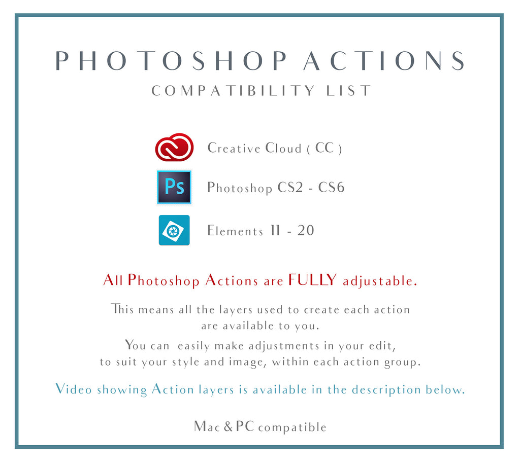 Photoshop Actions for photographers. Edit your images & speed up your work flow. Quality actions for photography.