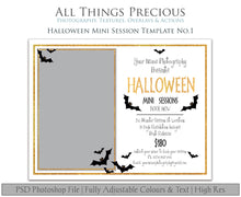 Load image into Gallery viewer, HALLOWEEN MINI SESSION - PSD Template No.1
