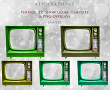 Load image into Gallery viewer, TV SNOW GLOBE Png Digital Overlays and PSD Template No.20
