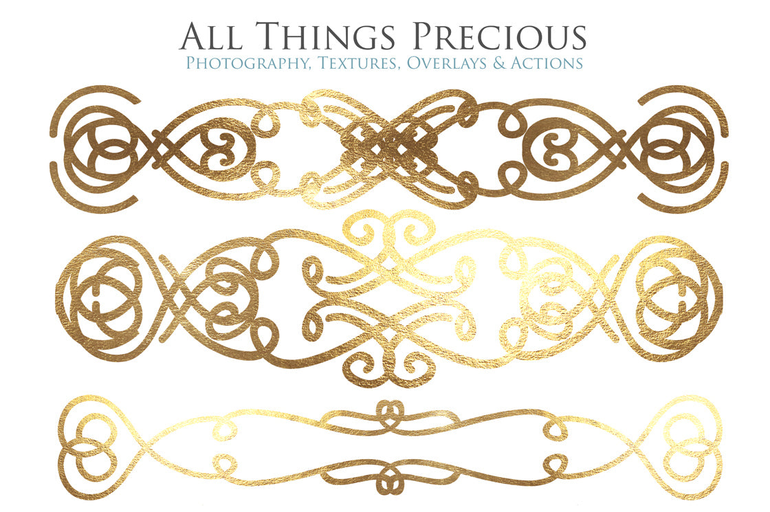 SWIRLY GOLD BORDERS set 1 - Clipart