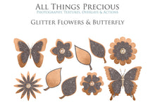 Load image into Gallery viewer, FLOWERS &amp; BUTTERFLY BLING Set 2 - Clipart FREE DOWNLOAD
