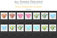 Load image into Gallery viewer, GOLD &amp; COLOUR DIAMONDS - Clipart FREE DOWNLOAD
