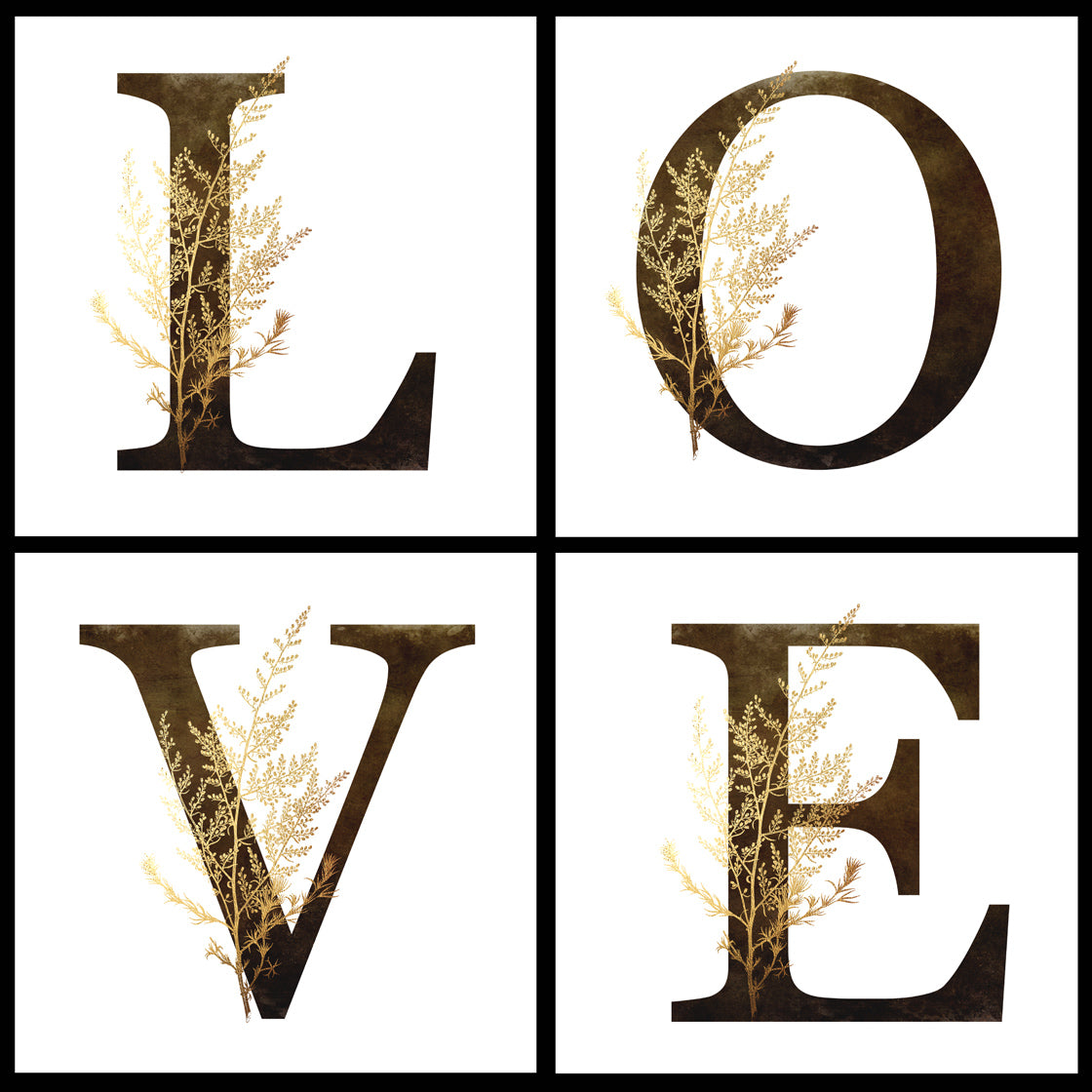 VINTAGE GOLD LEAF LETTERS - Clipart