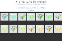 Load image into Gallery viewer, SILVER &amp; COLOUR DIAMONDS - Clipart FREE DOWNLOAD
