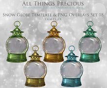 Load image into Gallery viewer, SNOW GLOBE Png Digital Overlays and PSD Template No. 18
