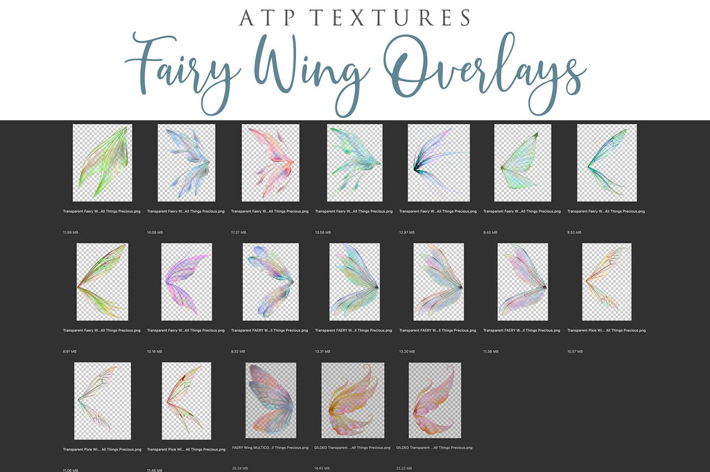 Fairy Wings Overlays For Photography, Photoshop, Digital art and Creatives. Transparent, high resolution wings for photographers. These are gorgeous PNG overlays for fantasy digital art and Child portraiture. colour, White fairy wings. Photo Overlays. Digital download. Graphic effects. ATP Textures