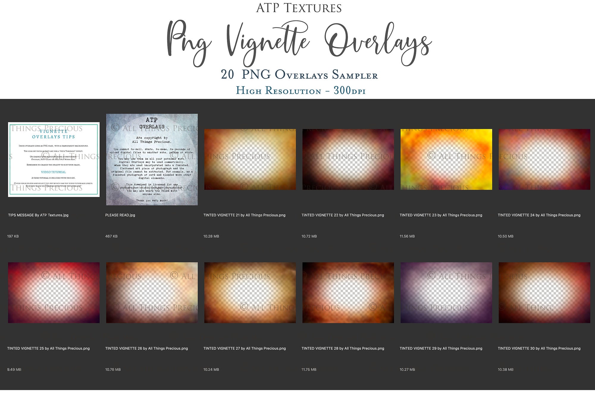 Png Overlays for photographers, Photoshop. Peek through Overlay, Vignette Overlays, Textures, High resolution, Digital Background by ATP textures.