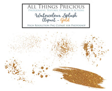 Load image into Gallery viewer, WATERCOLOUR SPLASH &amp; SPLATTER - Gold &amp; Pink - Clipart
