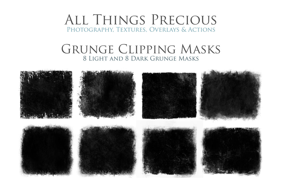 16 GRUNGE Clipping Masks, Fine Art High Resolution Overlays for Photographers, Digital Art and Scrapbooking. Photoshop Photography. Fine art realistic. In high resolution, perfect for your next edit or project! Png graphic photography assets. Sublimation art. ATP Textures