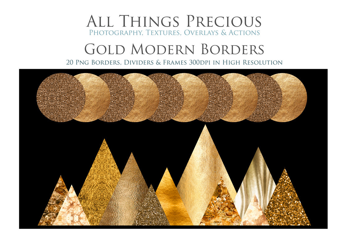 MODERN GOLD BORDERS - Clipart