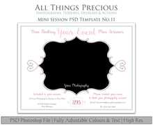Load image into Gallery viewer, MINI SESSION - PSD Template No. 11

