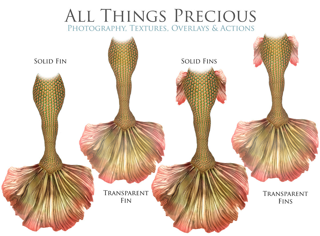 MERMAID TAILS Set 2 - Digital Overlays