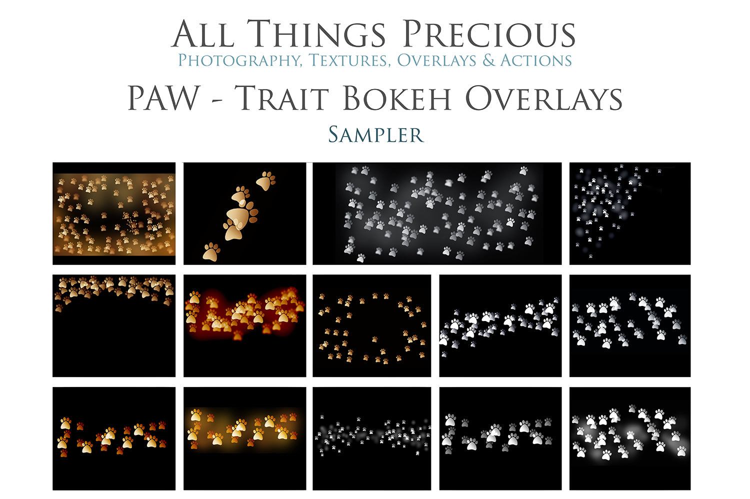 Overlays for photographers, Photoshop editing, digital art, pet photography, pet overlays, dog, paw prints clipart, high resolution by ATP Textures.