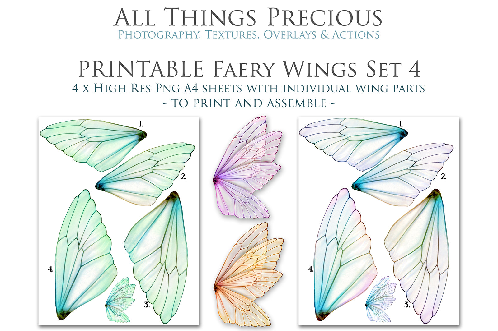 PRINTABLE FAIRY WINGS - Set 4