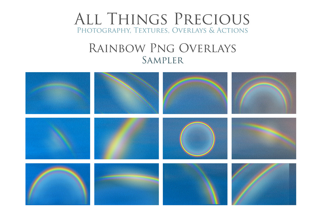 Png Overlays, Rainbow overlays for fine art photography.Photo Overlay, Sun flare overlay, Png clipart, rainbow clipart, high resolution by ATP textures.