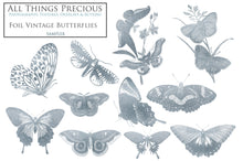 Load image into Gallery viewer, SILVER FOIL VINTAGE BUTTERFLIES - Clipart
