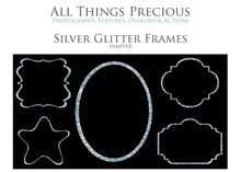 Load image into Gallery viewer, SILVER GLITTER FRAMES - Clipart
