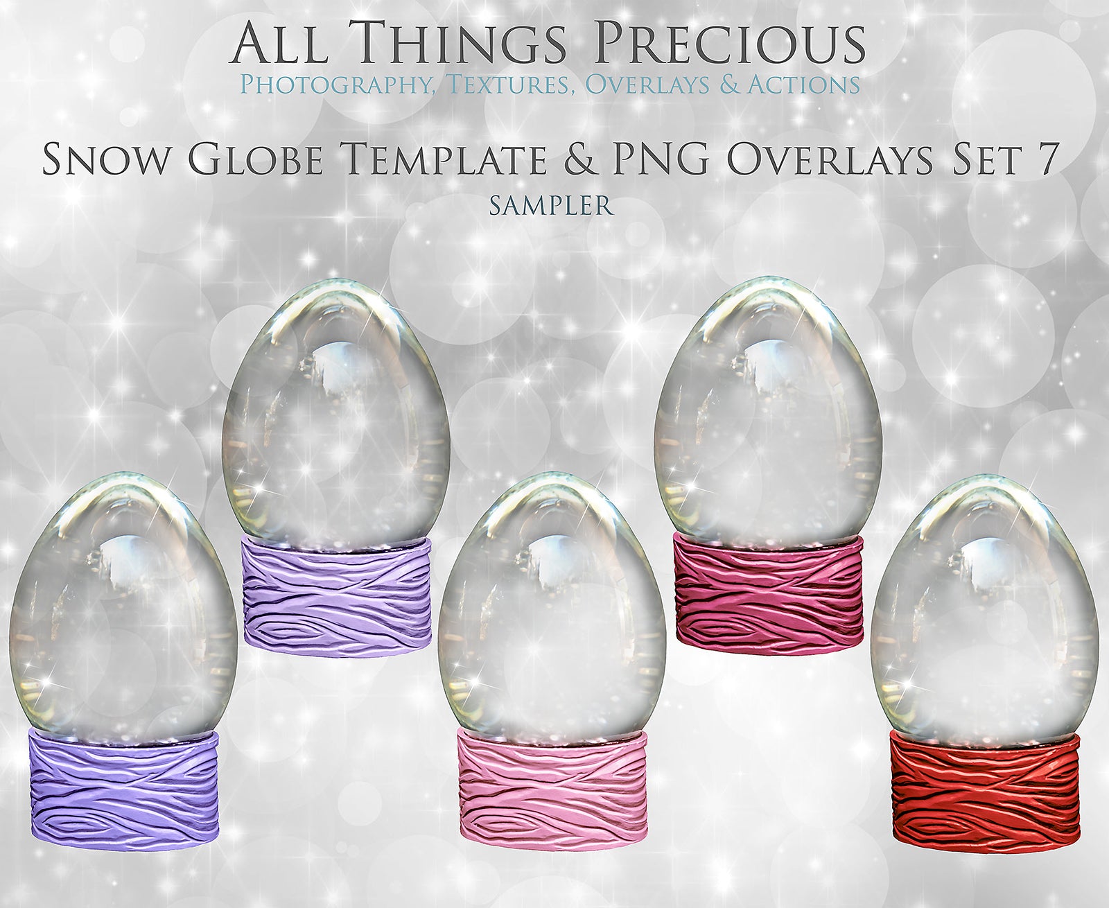 Digital Snow Globe Clipart and Background with snow Overlays and a PSD Template included in the set.The globe is transparent, perfect to add your own images and retain the snow globe effect. Photoshop Photography Background. Printable, Editable for Christmas with Frozen Winter Theme. Glass graphic effects. ATP Textures