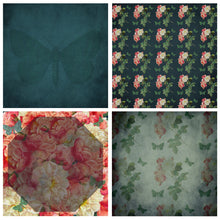 Load image into Gallery viewer, VINTAGE ROSE &amp; BUTTERFLY Digital Papers Set 1
