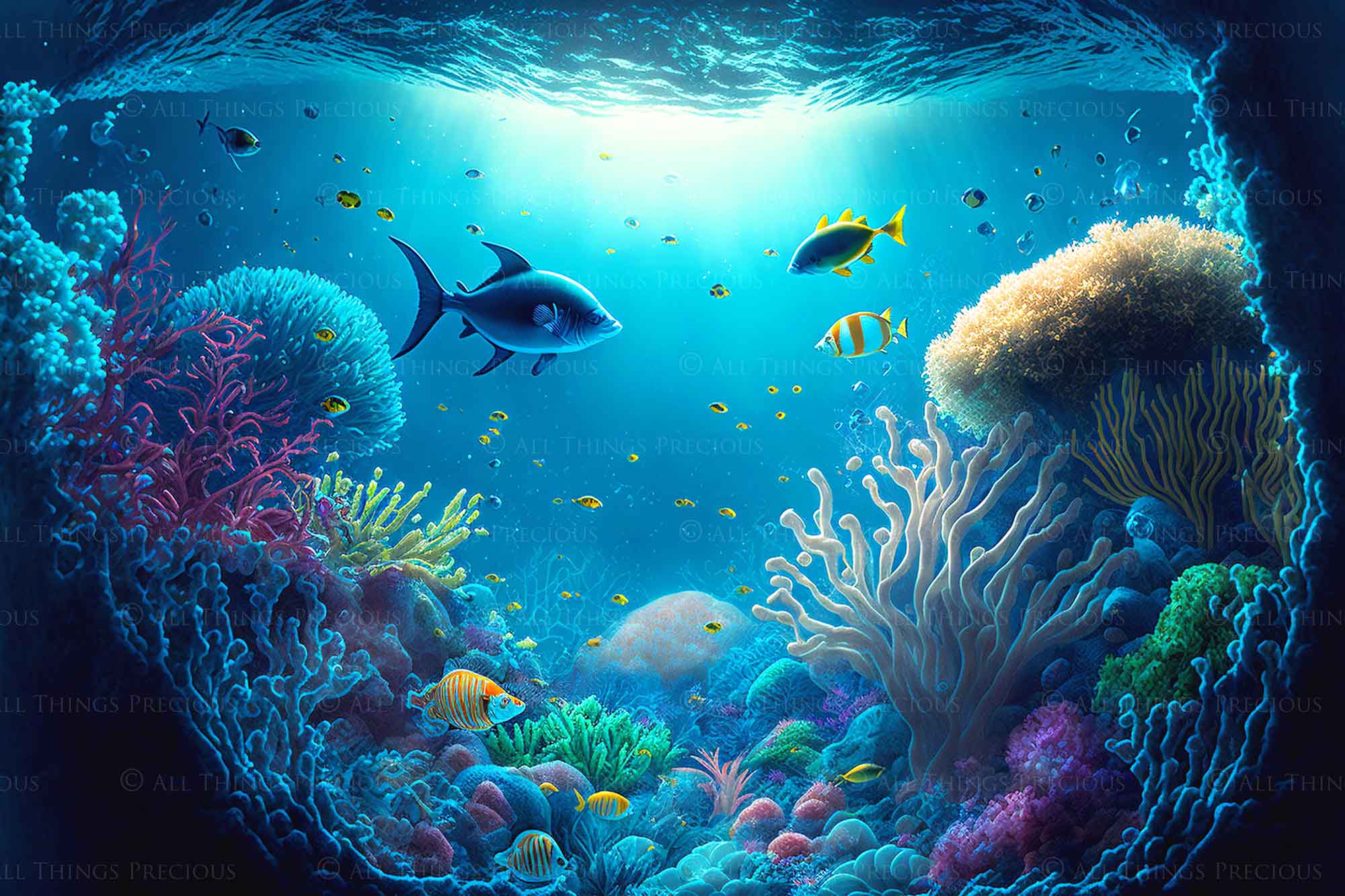 Ocean Generaic AI Digital - 24 UNDER OCEAN BACKGROUNDS - Set 1 – ATP Textures