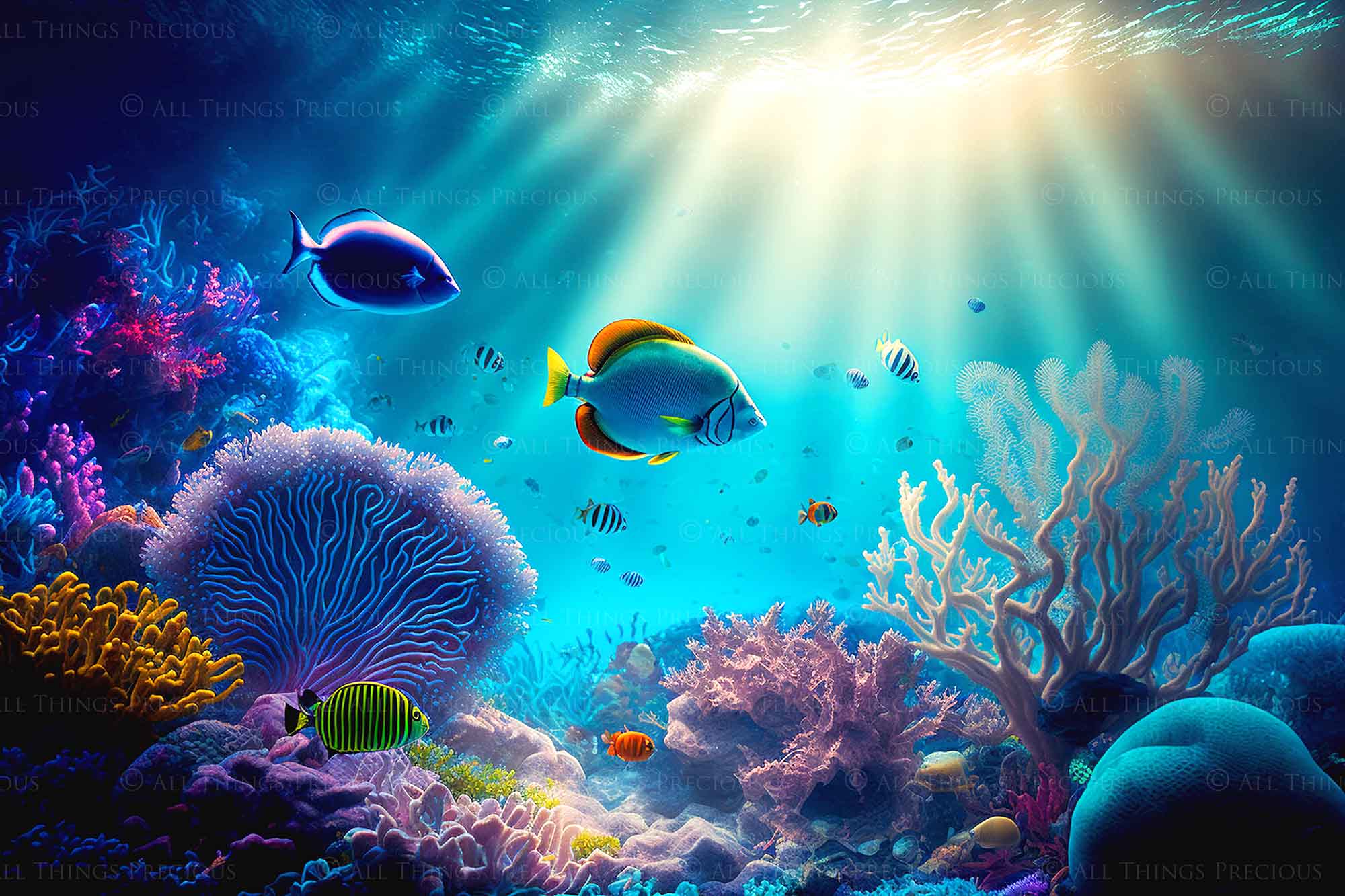 Technology Background Ocean AI Digital - 24 UNDER OCEAN BACKGROUNDS - Set 1 – ATP Textures
