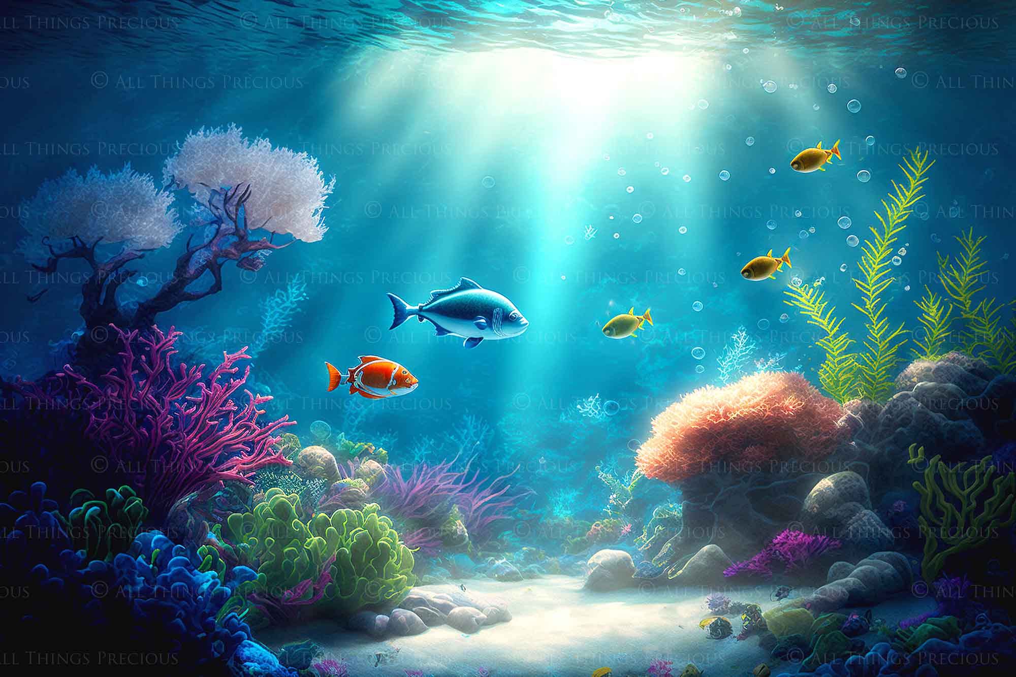 Ocean Generaic AI Digital - 24 UNDER OCEAN BACKGROUNDS - Set 1 – ATP Textures