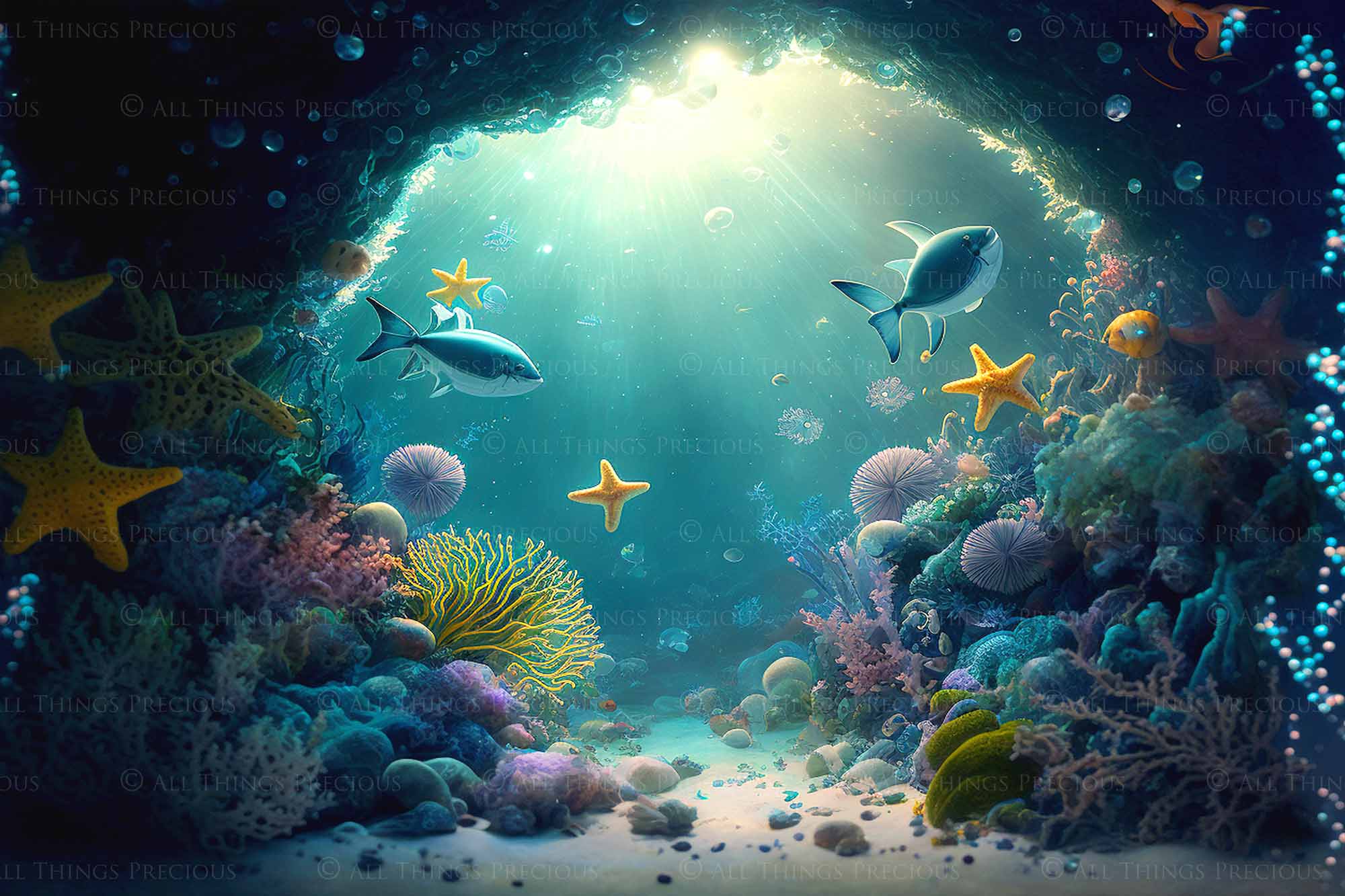 Technology Background Ocean AI Digital - 24 UNDER OCEAN BACKGROUNDS - Set 1 – ATP Textures