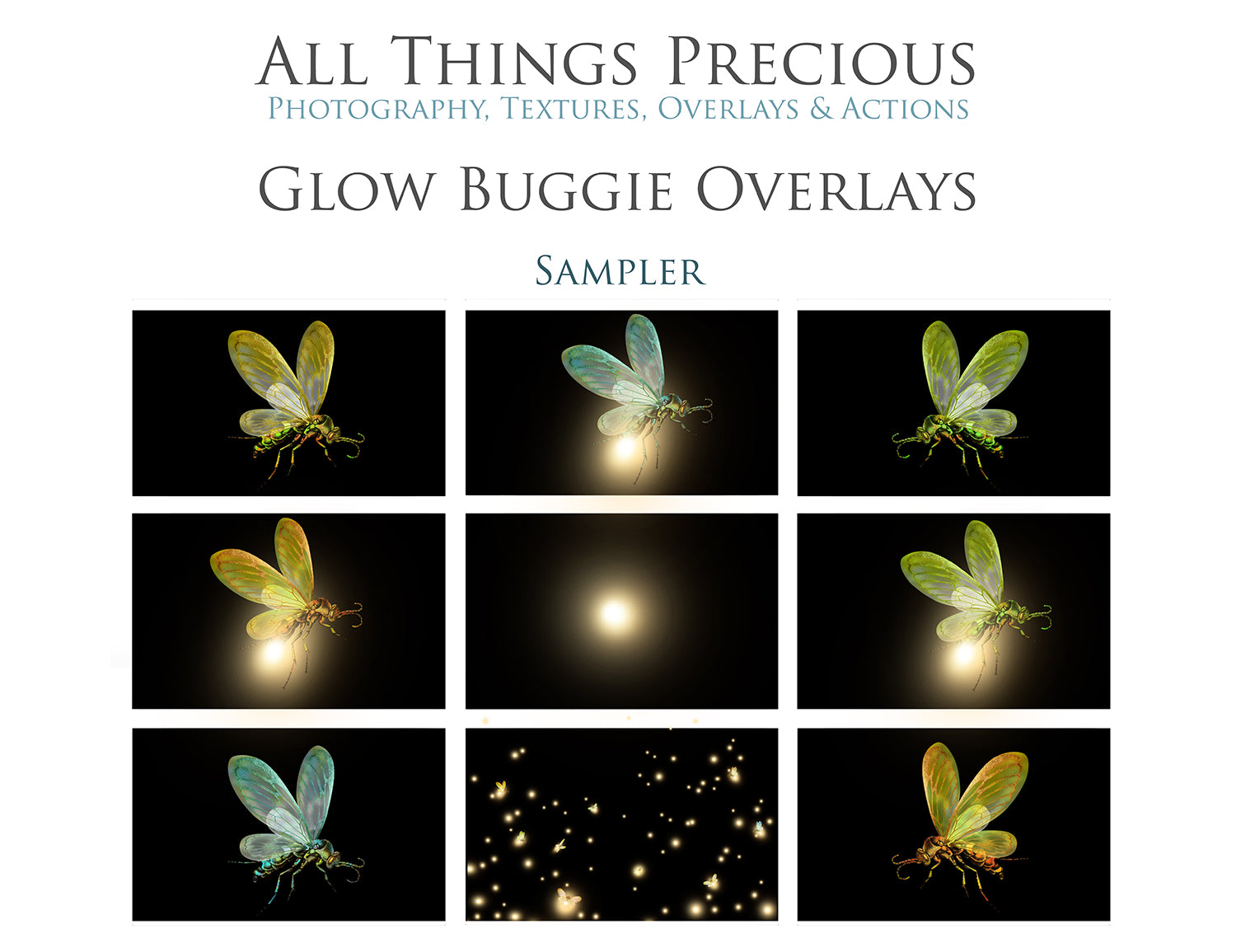 Png overlays for photography and digital art. Firefly overlays, glow overlays, photo overlays, png digital overlays, high resolution overlays for photographers by ATP textures.