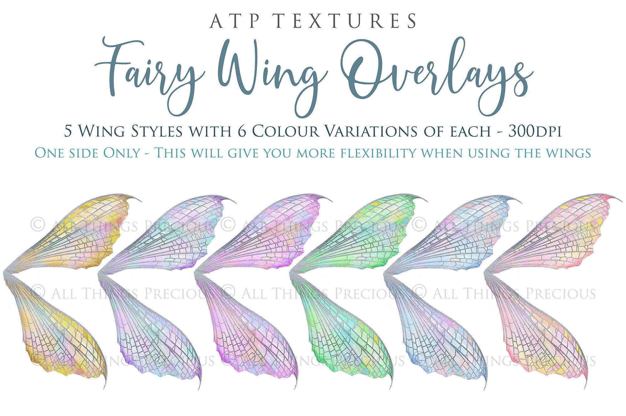 Fairy Wings Overlays For Photography, Photoshop, Digital art and Creatives. Transparent, high resolution wings for photographers. These are gorgeous PNG overlays for fantasy digital art and Child portraiture. colour, White fairy wings. Photo Overlays. Digital download. Graphic effects. ATP Textures