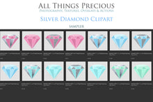 Load image into Gallery viewer, SILVER &amp; COLOUR DIAMONDS - Clipart FREE DOWNLOAD
