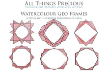 Load image into Gallery viewer, 30 PNG WATERCOLOUR / BLACK Geo Frames - Clipart - FREE DOWNLOAD
