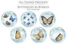 Load image into Gallery viewer, BUTTERFLIES IN BUBBLES Digital Overlays
