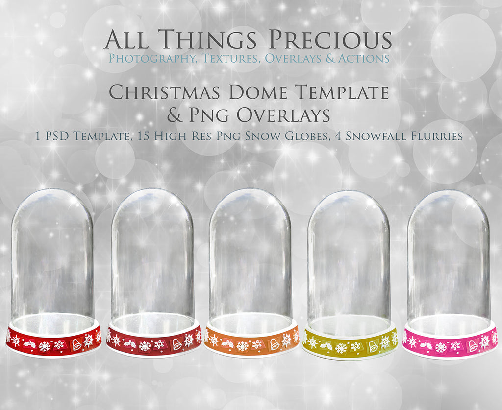 Digital Snow Globe Clipart with Overlays and a PSD Template included in the set.The globe is transparent, perfect to add your own images and retain the see through effect. Photoshop Photography Background. Printable, Editable for Christmas with Frozen Winter Theme. Clear Glass graphic effects. ATP Textures