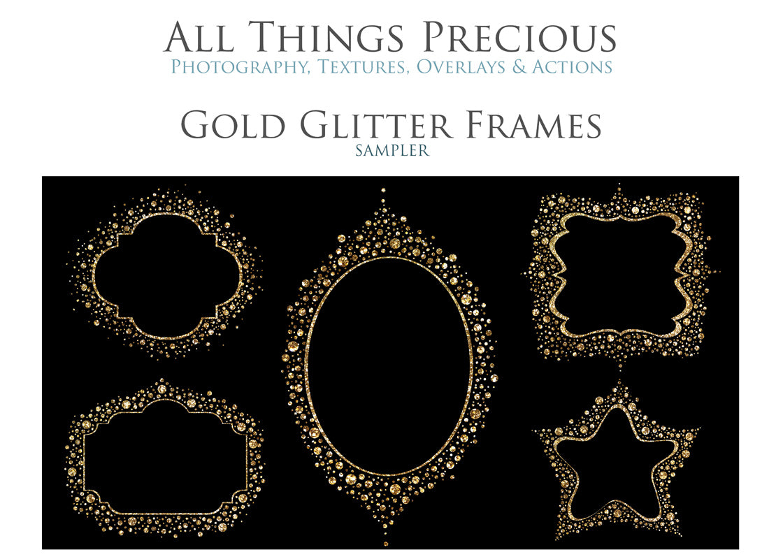 GOLD GLITTER FRAMES - Clipart