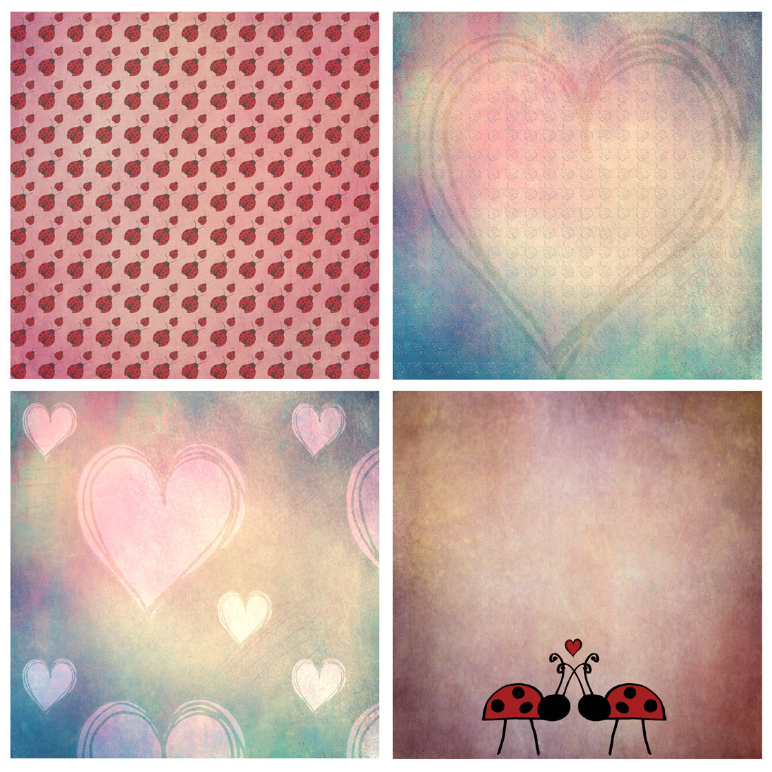 LOVE BUG Digital Papers Set 2 - Free Download