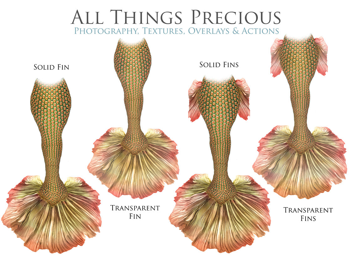 MERMAID TAILS Set 4 - Digital Overlays