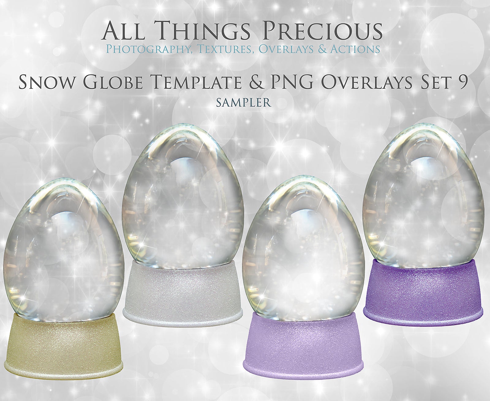 Digital Snow Globe Overlays, with snow flurries and a PSD Template included in the set. Transparent Glass Graphic Effects. Png Overlays with Photoshop Digital template file. High resolution, 300dpi. Visit the Website for more add ons, Actions, Overlays and Christmas Theme Products at ATP Textures.
