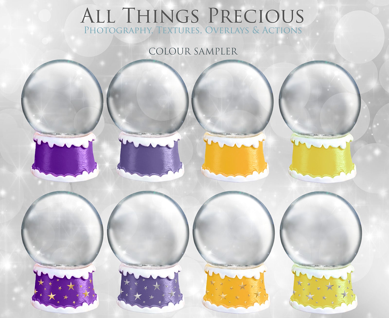 Digital Snow Globe Clipart with snow Overlays and a PSD Template included in the set.The globe is transparent, perfect to add your own images and retain the snow globe effect. Photoshop Photography Background. Printable, Editable for Christmas with Frozen Winter Theme. Glass graphic effects. ATP Textures