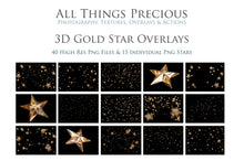 Load image into Gallery viewer, 3D GOLD STAR Digital Overlays
