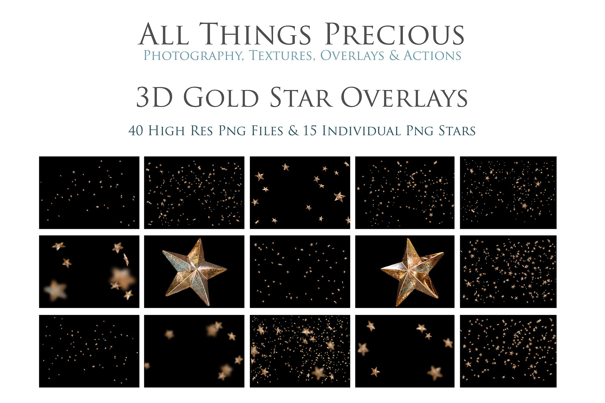Png overlays for photography, Star clipart, Gold Star Clipart, Png christmas season. Photoshop, Digital scrapbooking. Transparent, high resolution files for photographers. These are gorgeous PNG overlays for fantasy digital art, Child portraiture. Colourful, Gold, Silver. Digital download. Graphic effects. ATP Textures