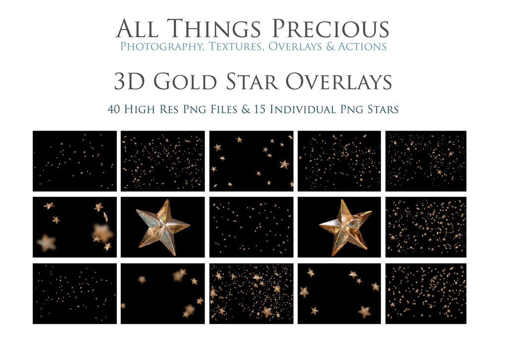 Png overlays for photography, Star clipart, Gold Star Clipart, Png christmas season. Photoshop, Digital scrapbooking. Transparent, high resolution files for photographers. These are gorgeous PNG overlays for fantasy digital art, Child portraiture. Colourful, Gold, Silver. Digital download. Graphic effects. ATP Textures