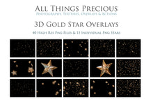 Load image into Gallery viewer, 3D GOLD STAR Digital Overlays
