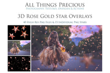 Load image into Gallery viewer, 3D ROSE GOLD STAR Digital Overlays
