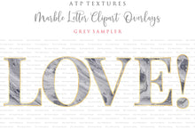 Load image into Gallery viewer, MARBLE LETTERS &amp; NUMBERS  - GREY - Clipart
