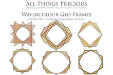 Load image into Gallery viewer, 30 PNG WATERCOLOUR / BLACK Geo Frames - Clipart - FREE DOWNLOAD
