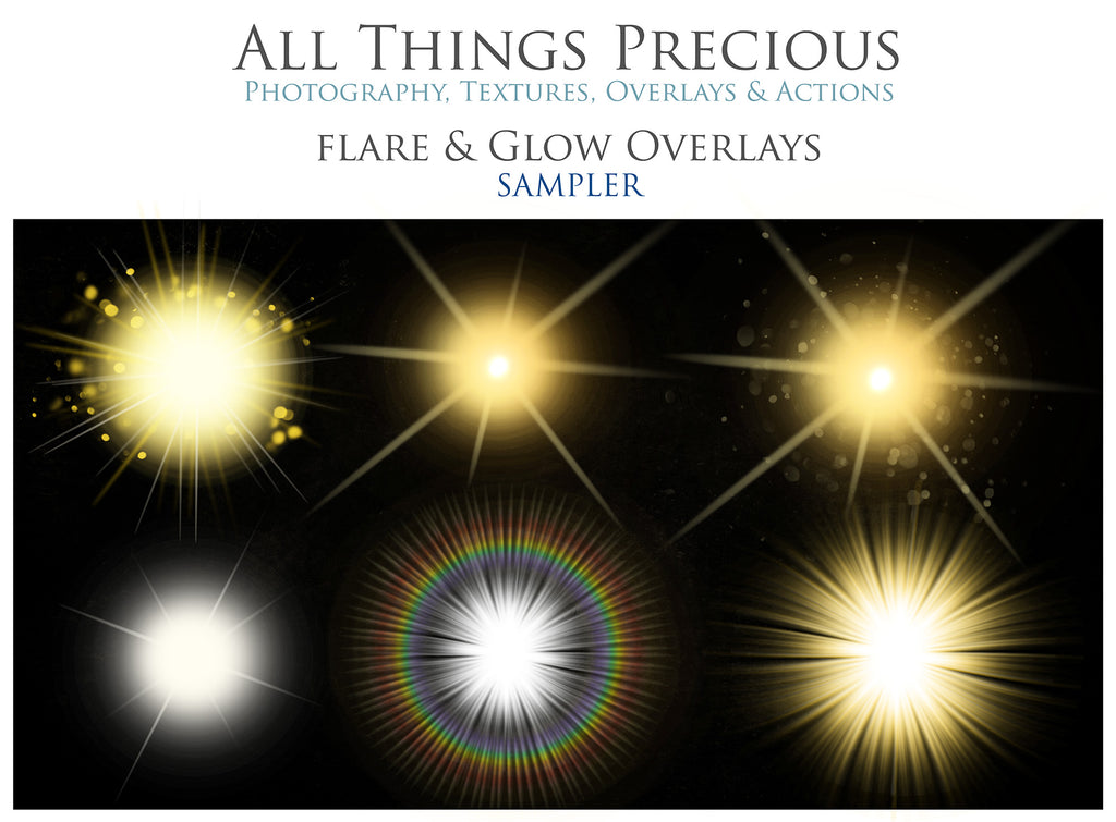 Magical Flares and Glows. Lens flare, Sun flare overlays for photography, sunlight, light beams for summer sunshine photos. Photoshop, Digital scrapbooking. Transparent, high resolution. Light Leaks, bokeh. For photographers. Glowing overlays, Stars, lantern lighting. Digital download. Graphic effects. ATP Textures