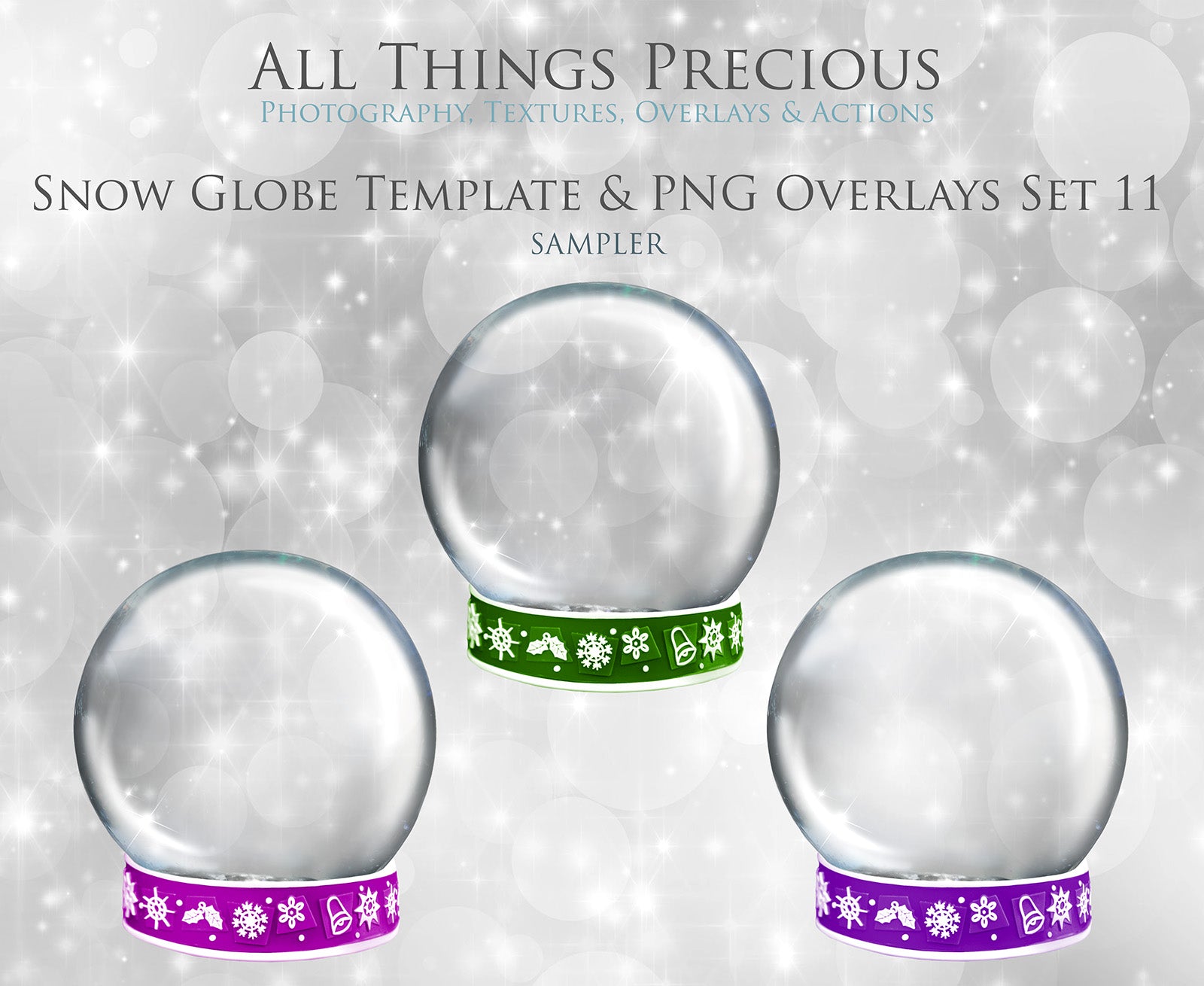 Digital Snow Globe Clipart and Background with snow Overlays and a PSD Template included in the set.The globe is transparent, perfect for you to add your own images and retain the snow globe effect. Photoshop Photography Background. Printable, Editable for Christmas with Santa Window or Glass Globe. ATP Textures